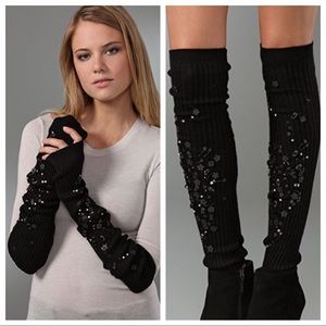 NWT Gray Juicy Couture Sequin Hand and Leg Warmers